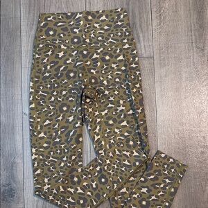 Offline by Aerie Olive Green Leopard Print Active Leggings